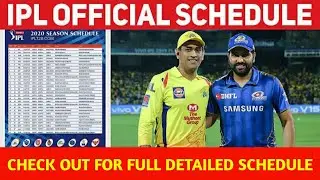 Official IPL schedule 2020 | TCTV