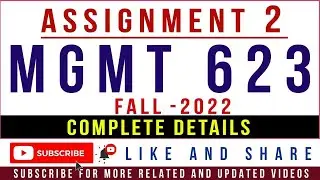 MGMT623 Assignment 2 solution 2022 by Mam Saranoor