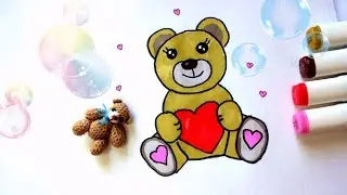 Как рисовать МИШКУ ♥ How to draw a teddy bear ♥ УРОКИ РИСОВАНИЯ