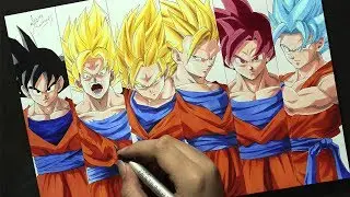 Speed Drawing - GOKU TRANSFORMATIONS [Dragon Ball Z]