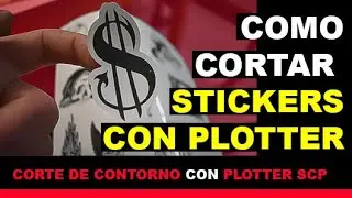 Cómo cortar contorno de calcomanía de impresora con plotter de corte SCP