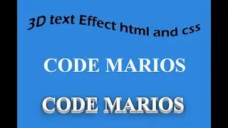 3D text Effect html and css code marios