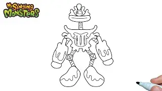 How to draw a Fire Oasis Epic Wubbox from My Singing Monsters step by step (Fanmade)