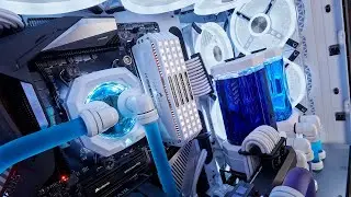 Black & white gaming/office builds - fully water cooled with custom distribution plates