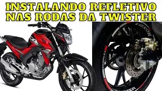 Como instalar fitas refletivas na roda CB 250 Twister da Honda. #honda #twister