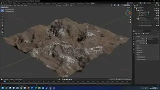 Blender 4.02 Create a Terrain (3) : bake diffuse & normal map for terrian