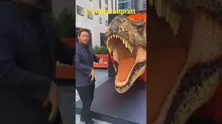Chris Pratt almost gets eaten by Lego Rexy!!! 
