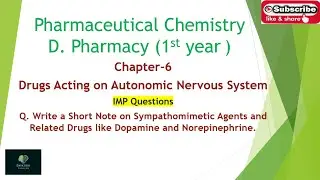 Drugs Acting on Autonomic Nervous System:- Nor Epinephrine, Dopamine