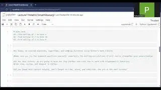 Python Math Library Tutorial | Log, exp(), sqrt(), pow() Explained |  Guide)lecture11