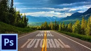 Adobe Photoshop || How To Paint Text on Highway || Photoshop Tutorial