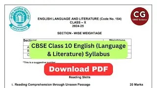 CBSE Class 10 English 2024-25 Syllabus Explained (Reading, Writing, Literature)