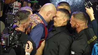 SEPARATED DURING FACE OFF! Tyson Fury & Oleksandr Usyk PULLED APART AT FINAL FACE OFF | HEATED!