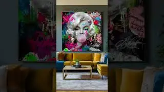 VIVID MERILYN MONROE PORTRAIT - GRAFFITI PRINT on Canvas for Sale - MODERN WALL ART #shorts #art