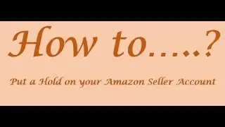 Putting a Hold on your Amazon Seller Account!