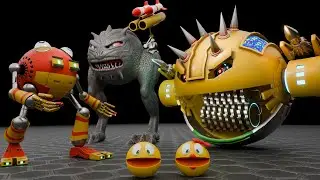Pacman Best Compilation - Pacman and Robot Protector vs Shredder - Spiky Combat vs Reptile Monster