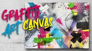 Street Art Painting Demo / Layered Acrylic Graffiti Art / How-To Masking Tape Painting / 090