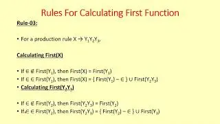 FIRST and FOLLOW in Compiler Design -Part 19/CS 304 Compiler Design