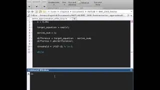 Series Approximation of e^x in Matlab