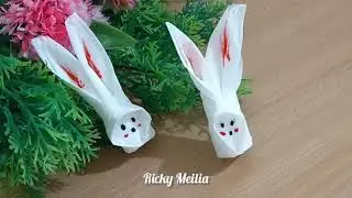 Membuat kelinci jari dari tisu