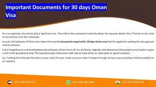 Important Documents for 30 days Oman Visa /Apply Oman Visit Visa Online | Insta Global Visa