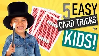 KID CARD TRICKS - 5 Easy Magic Card Tricks for Kids and Beginners 