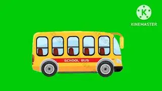 Moving School Bus Green screen