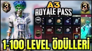 A3 ROYALE PASS 1-100 LEVEL ÖDÜLLERİ | A3 ROYALE PASS | A3 RP | C5S14 | PUBG MOBILE
