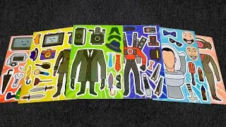 🌈PaperDIY🌈 Skibidi Toilet Sticker Book with Giant Cameraman & Funny Toilet Stickers | 