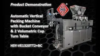 Automatic Vertical Packing Machine with Bucket Conveyor & 2 Volumetric Cup Turn Table