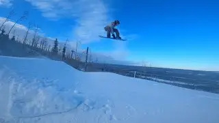 fun snowboard jump line!