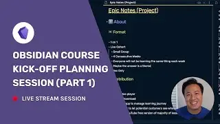 Obsidian Course Kick-off Planning Session (Part 1)