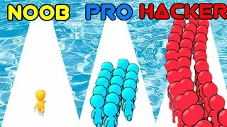 NOOB vs PRO vs HACKER in Runner Pusher