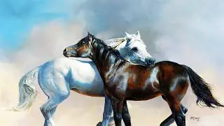 Лошади и собаки художника Бонни Маррис