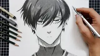 How to Draw Rin Itoshi - Blue Lock | Easy Drawing (Step by Step)