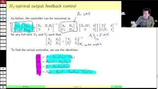 MAE509 (LMIs in Control): Lecture 11, part C - H2-Optimal Dynamic Output Feedback and Kalman Filters
