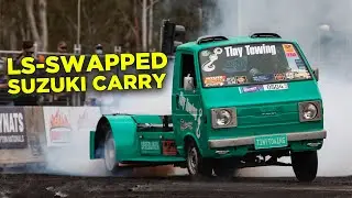 Insane V8 Suzuki Carry Burnout Car!