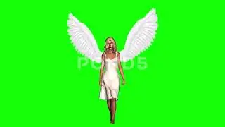 Angel Walking Green Screen Animation