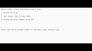 HOW TO CREATE A SINGLE DIMENSIONAL ARRAY IN JAVA