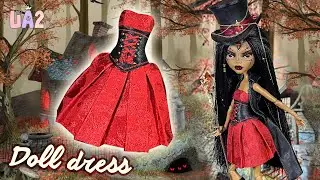 DIY: How to make BOX PLEAT DRESS for doll with free pattern