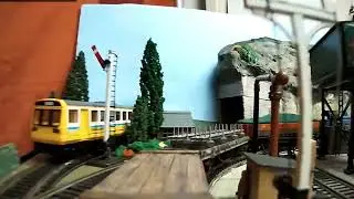 On-board view of 2' x 6' 00 gauge model railway layout