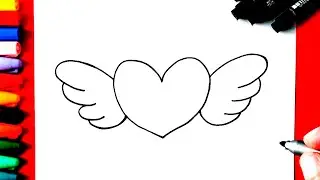 COME DISEGNARE UN CUORE CON LE ALI FACILE