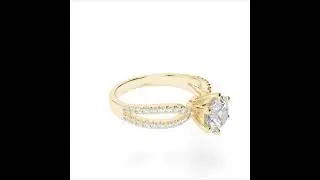 Atyaza Inc Yellow Gold Diamond Engagement Ring ATZR 0221