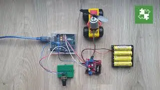 Arduino UNO + DC motor + L298N + Potentiometer