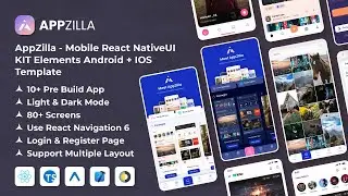 AppZilla - Mobile React Native UI KIT Elements Andriod + iOS Template 