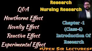 Research#Nursing Research#Class-4#Chapter-1(Introduction Of Research)HOWTHORNE Novelty Effect