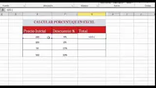CALCULAR DESCUENTO EN PORCENTAJE - EXCEL 2010