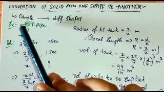 Mensuration | Conversion of solid from 1 to other | Class 10 | Ts/ Ap| State boards