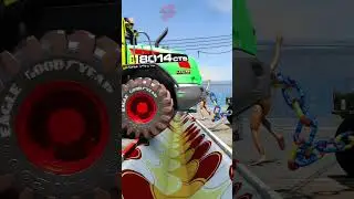 JCB Tow Gunner Trucks vs Upside Down Speed Bumps 