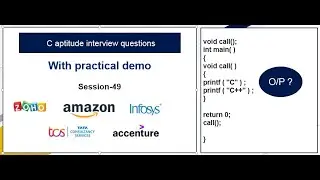 C aptitude questions on Function,Pointer |  Practical Demonstration | Zoho, TCS, Infosys interviews