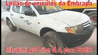 Mitsubishi L200 Triton GL D, placa PSC8I87; ano 2015; diesel em leilão da Embrapa